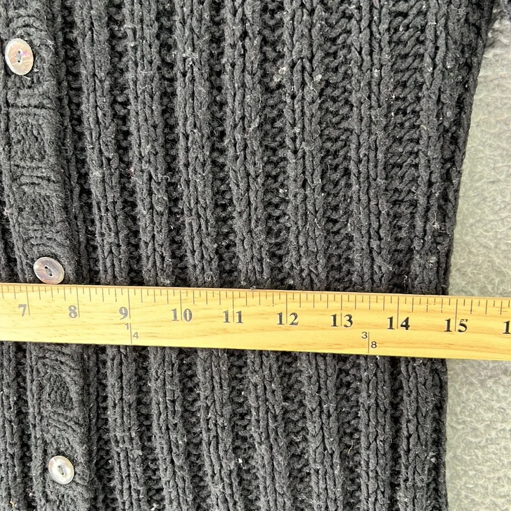 Free People‎ Button Down Cardigan Sweater Womens Medium Black Soft Stretch Fall - Picture 6 of 12